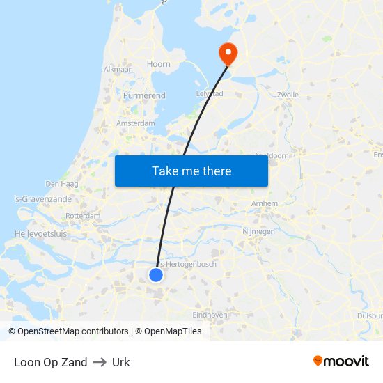 Loon Op Zand to Urk map