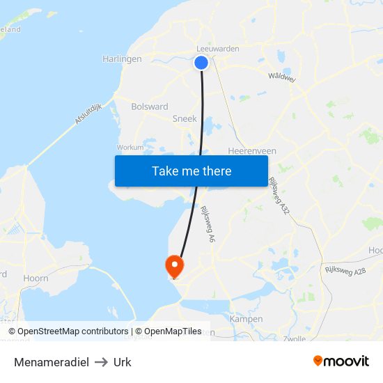 Menameradiel to Urk map