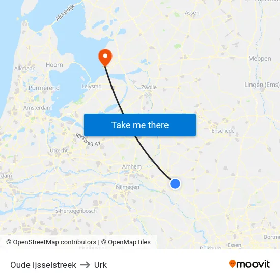 Oude Ijsselstreek to Urk map