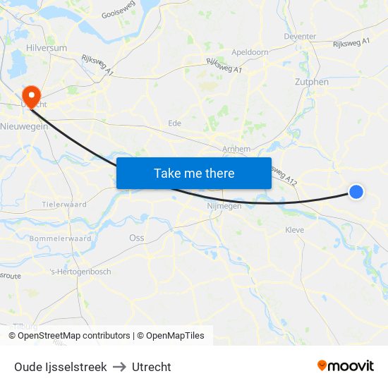 Oude Ijsselstreek to Utrecht map