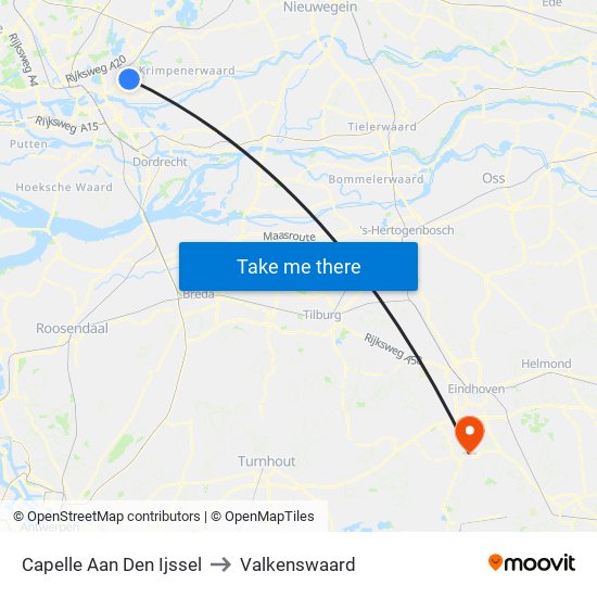Capelle Aan Den Ijssel to Valkenswaard map