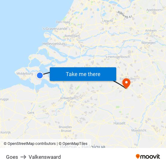 Goes to Valkenswaard map
