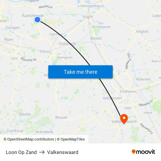Loon Op Zand to Valkenswaard map