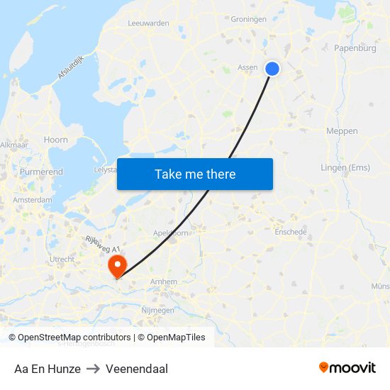 Aa En Hunze to Veenendaal map