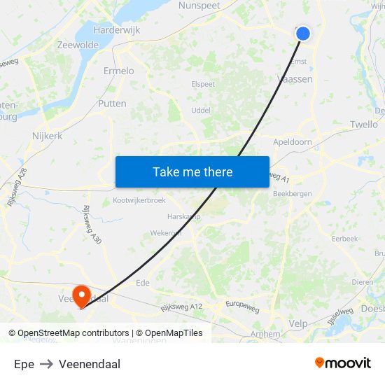 Epe to Veenendaal map