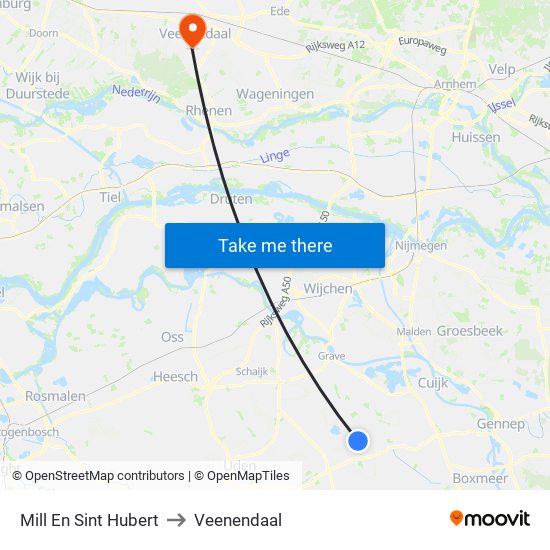 Mill En Sint Hubert to Veenendaal map