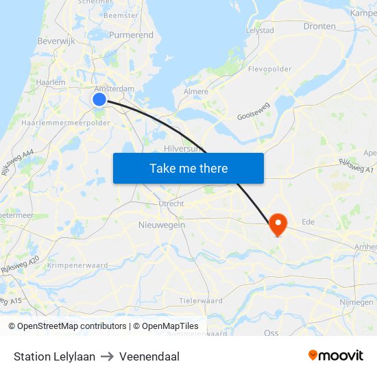 Station Lelylaan to Veenendaal map