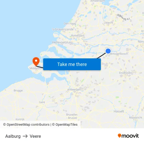 Aalburg to Veere map