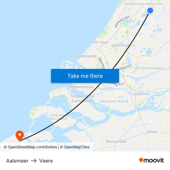 Aalsmeer to Veere map