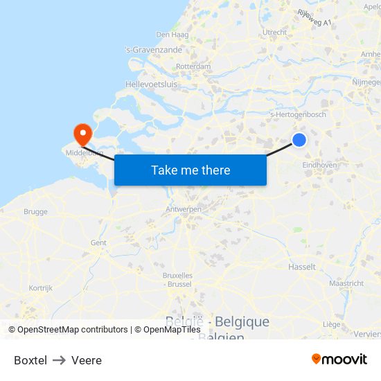 Boxtel to Veere map