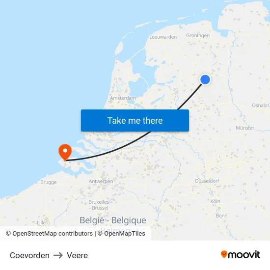 Coevorden to Veere map