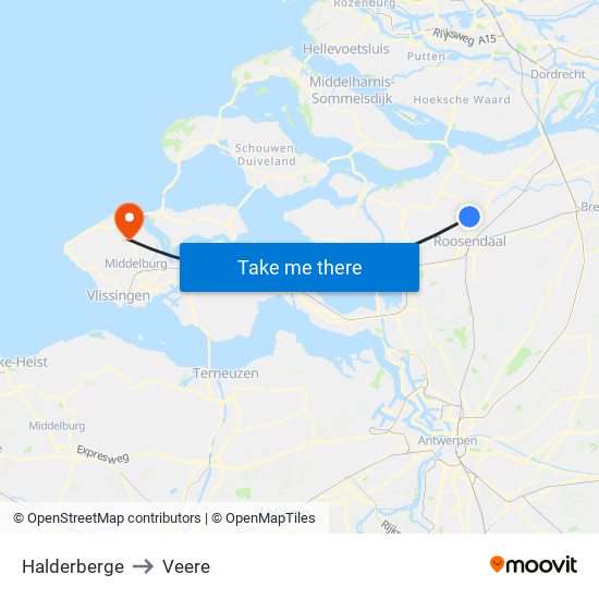 Halderberge to Veere map