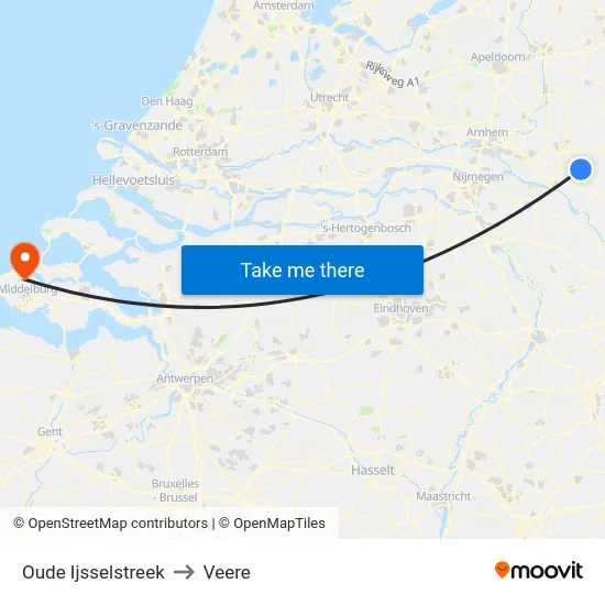 Oude Ijsselstreek to Veere map