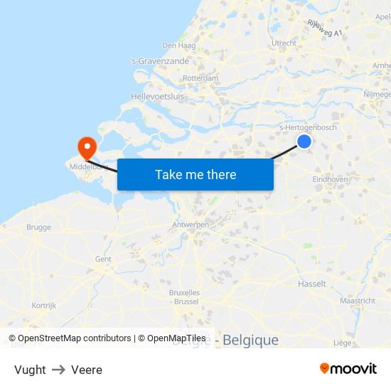 Vught to Veere map