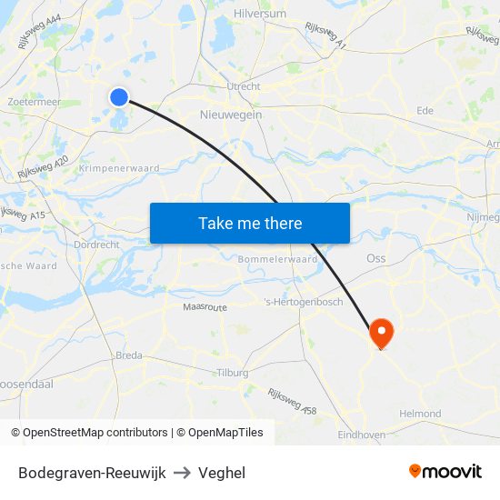 Bodegraven-Reeuwijk to Veghel map