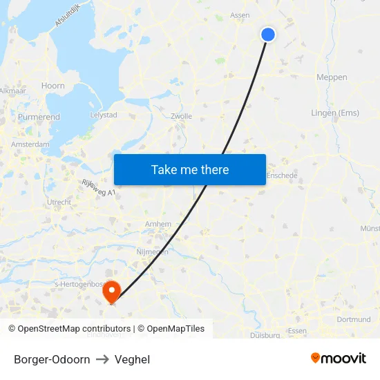 Borger-Odoorn to Veghel map