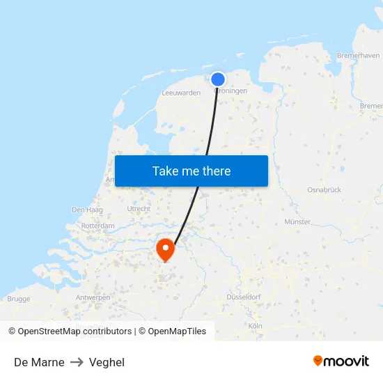 De Marne to Veghel map
