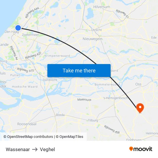 Wassenaar to Veghel map