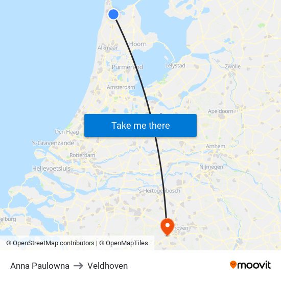 Anna Paulowna to Veldhoven map