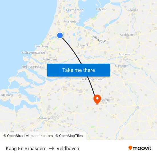 Kaag En Braassem to Veldhoven map