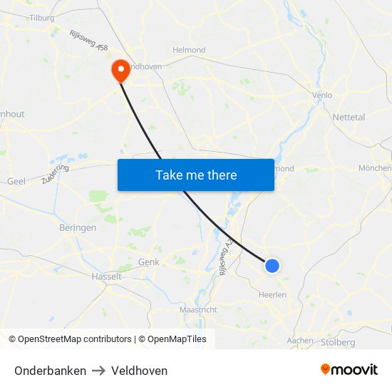 Onderbanken to Veldhoven map