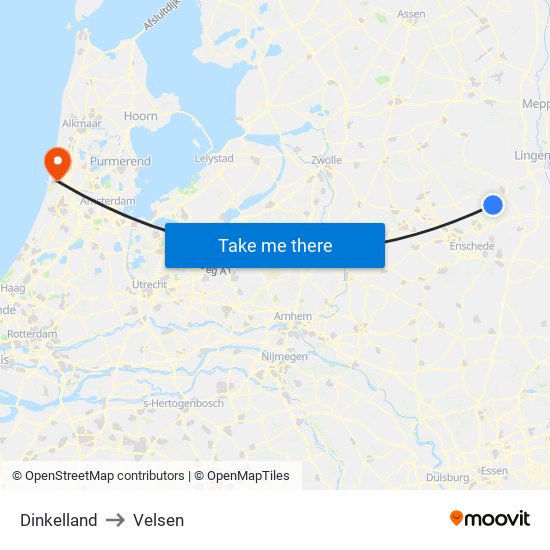 Dinkelland to Velsen map