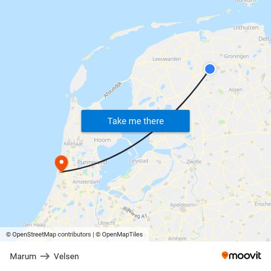 Marum to Velsen map