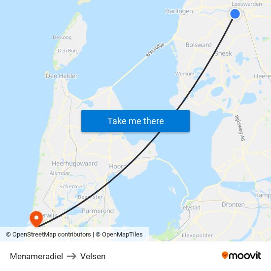 Menameradiel to Velsen map