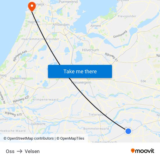 Oss to Velsen map