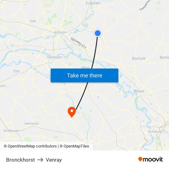 Bronckhorst to Venray map