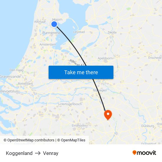 Koggenland to Venray map