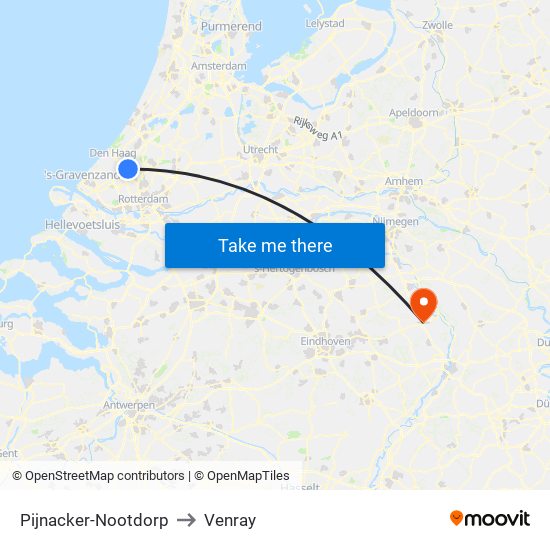 Pijnacker-Nootdorp to Venray map