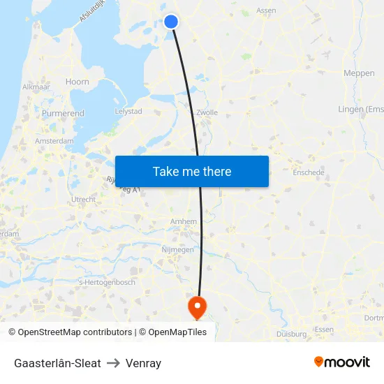 Gaasterlân-Sleat to Venray map
