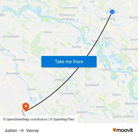 Aalten to Venray map