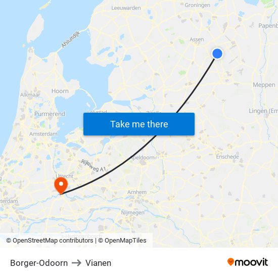 Borger-Odoorn to Vianen map