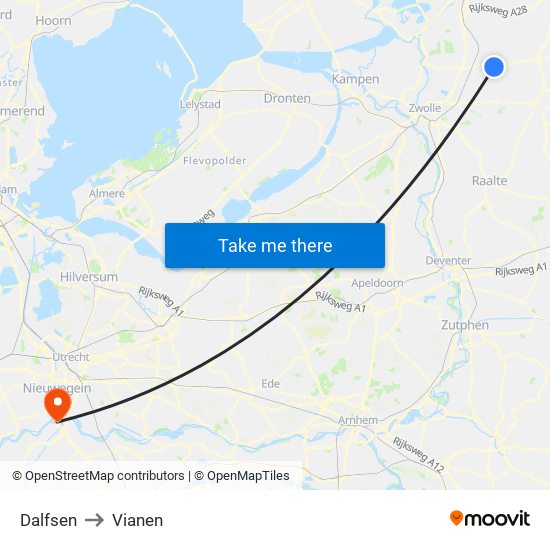 Dalfsen to Vianen map