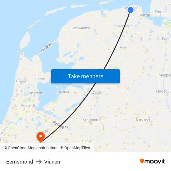 Eemsmond to Vianen map