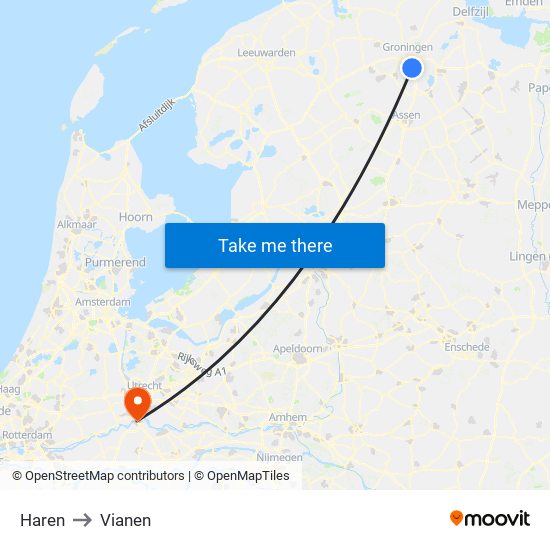 Haren to Vianen map