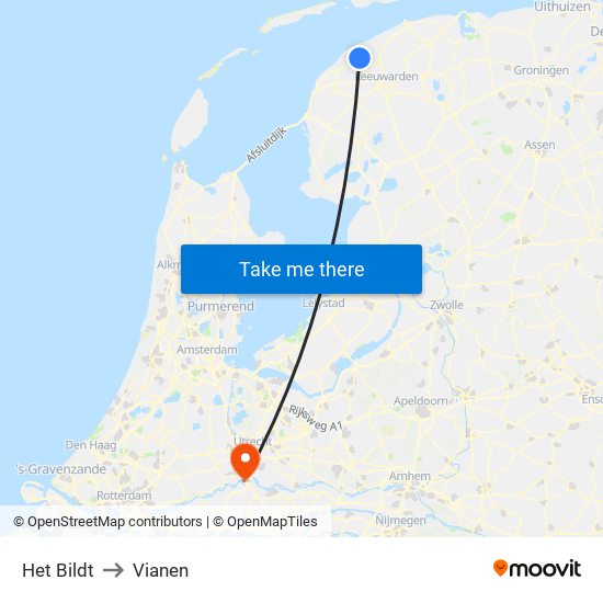 Het Bildt to Vianen map