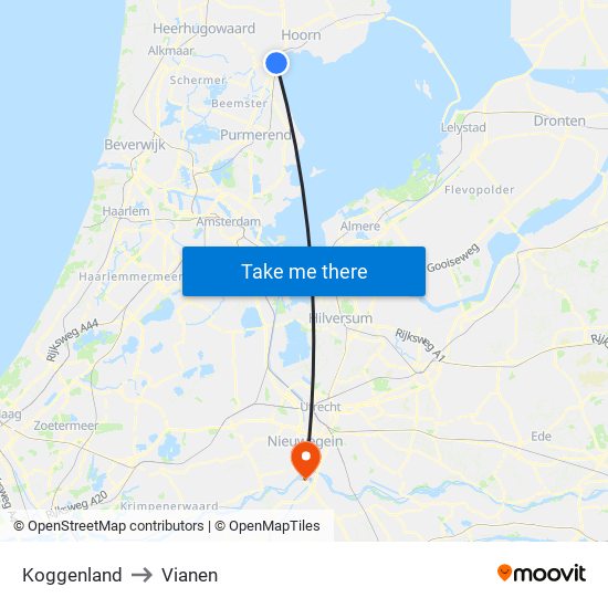 Koggenland to Vianen map