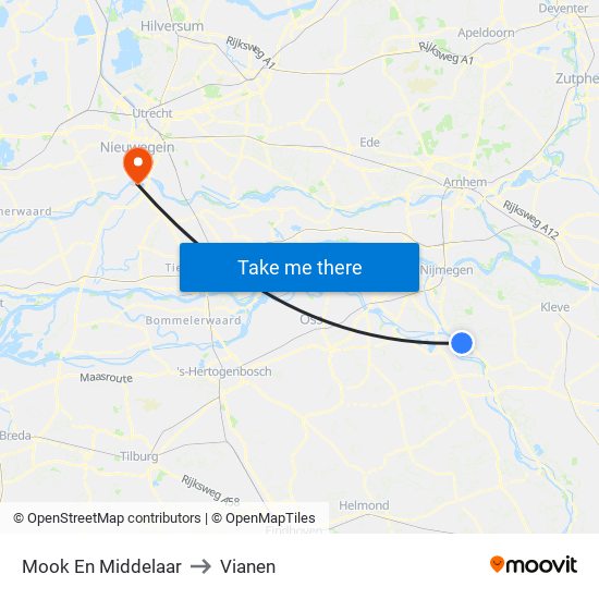 Mook En Middelaar to Vianen map