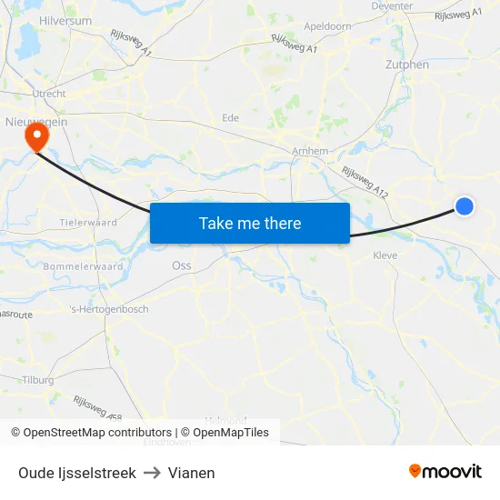 Oude Ijsselstreek to Vianen map