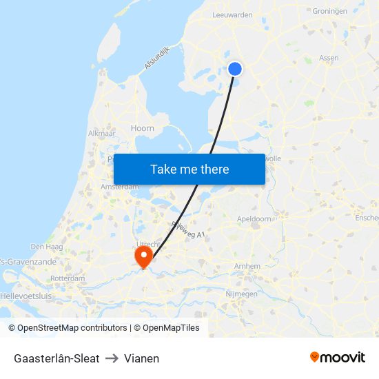 Gaasterlân-Sleat to Vianen map