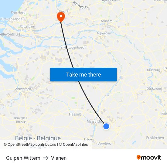 Gulpen-Wittem to Vianen map