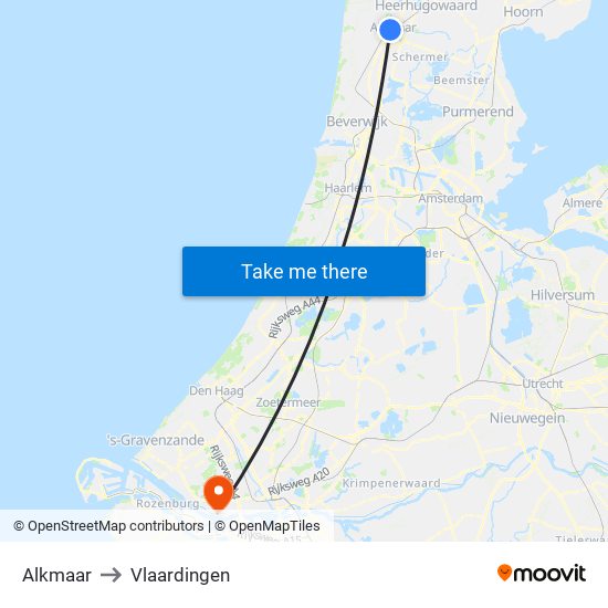 Alkmaar to Vlaardingen map