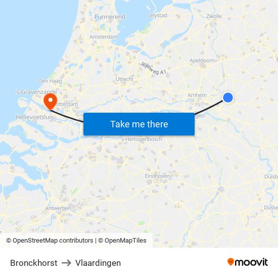 Bronckhorst to Vlaardingen map