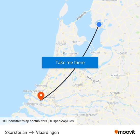 Skarsterlân to Vlaardingen map