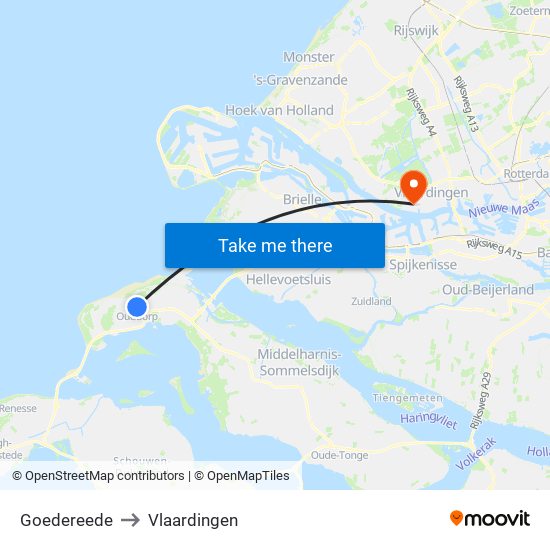Goedereede to Vlaardingen map
