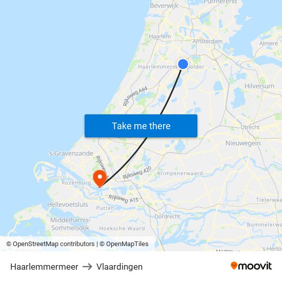 Haarlemmermeer to Vlaardingen map