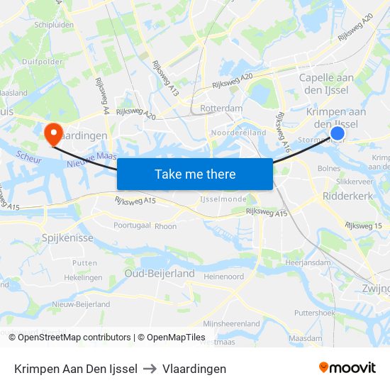 Krimpen Aan Den Ijssel to Vlaardingen map